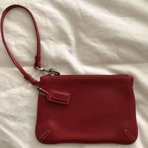 Coach wristlet - red leather